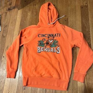 Homage Cincinnati Bengals Hoodie Sweatshirt Orange NFL Medium